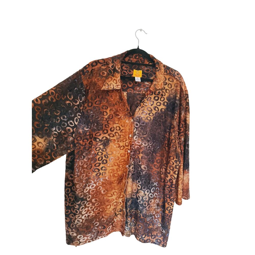 Ruby Rd Mystical Jacquard Button Front Shirt 3x B… - image 7